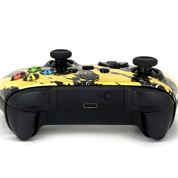 Custom Xbox Series X / S Wireless Controller - Glossy Chrome Gold Black Splatter - Picture 3 of 8
